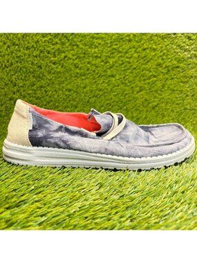 Hey Dude Wendy Tie Dye Womens Size 10 Navy Athletic Casual Slip On Shoes